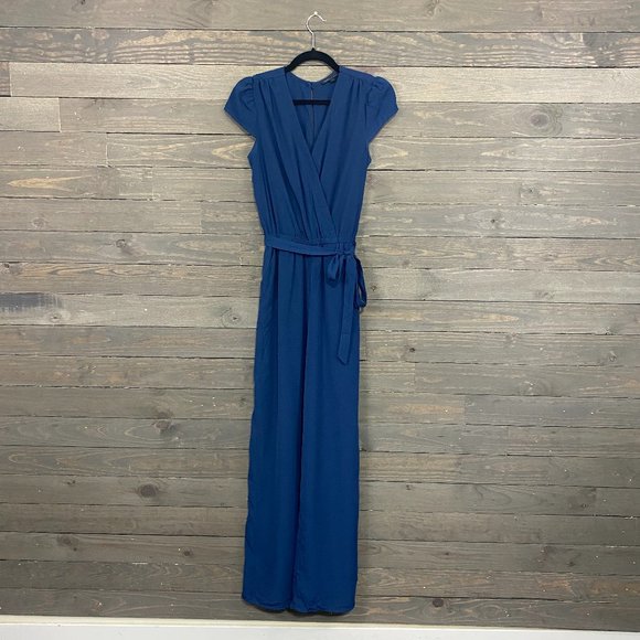 BeBop Pants - BeBop Navy Blue Cap Sleeve Pants Jumpsuit NWOT